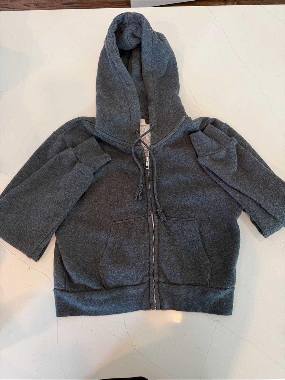WOMANS BRANDY MELVILLE GRAY CROPPED ZIP UP